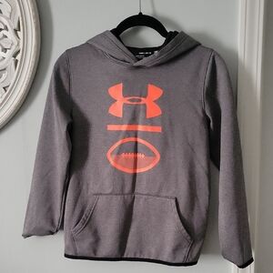 Under Armour Kids Gray Hoodie with Orange Logo